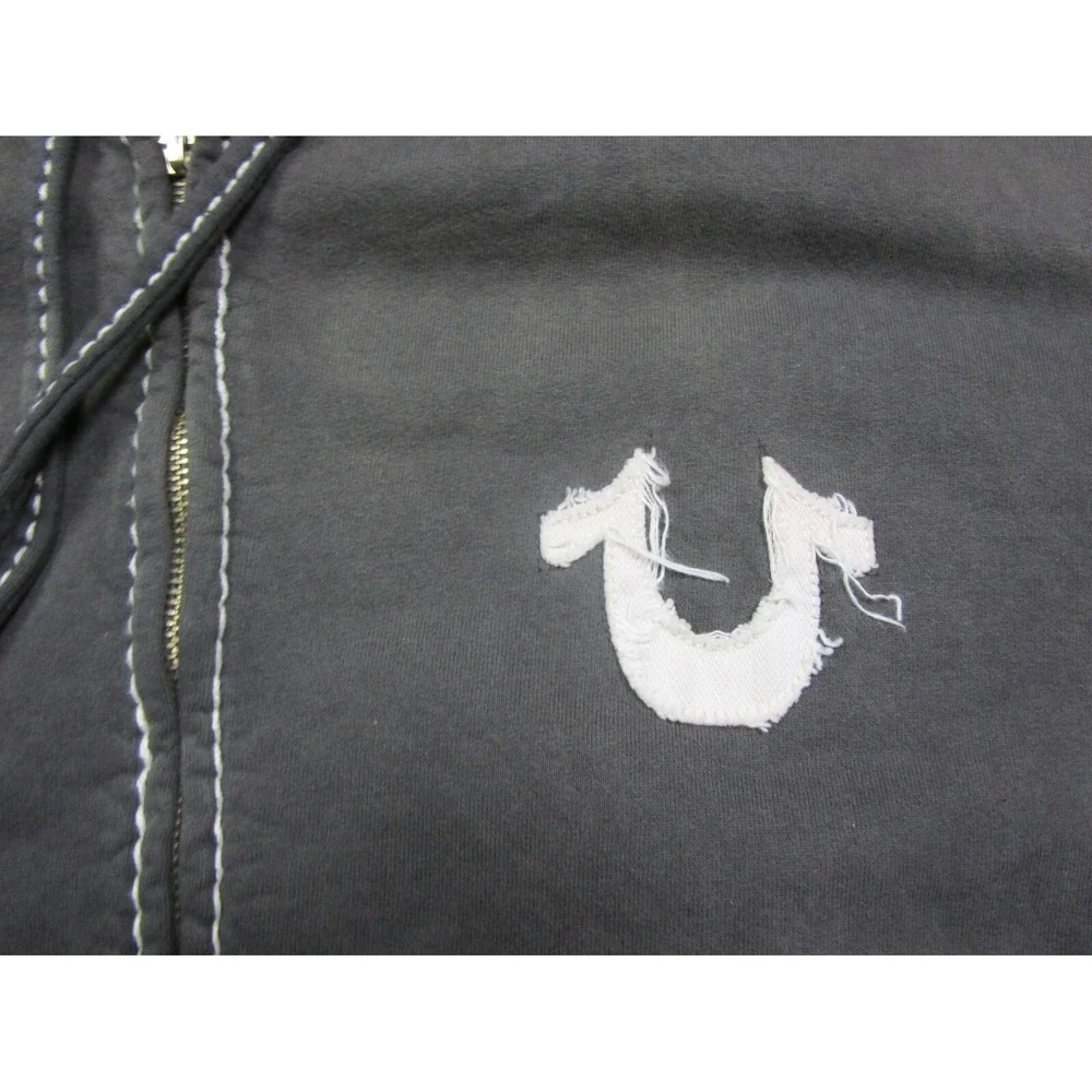 True Religion Men's Big T Hoodie‎ 3XL Full Zip Vintage Y2K 